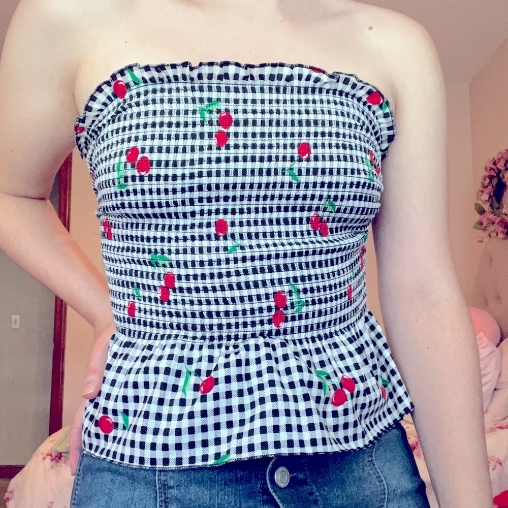 🍒Cherry Print Tube Top🍒